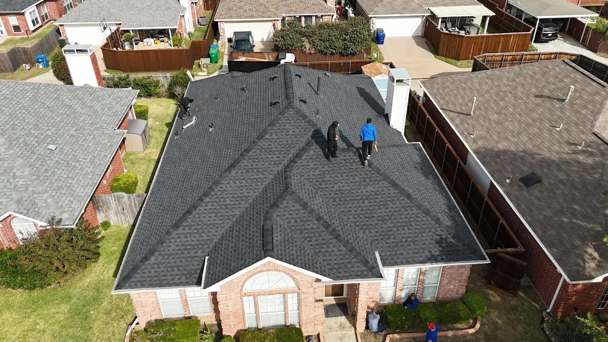 Slate & Tile Roof Repair work in progress on a Plainview property